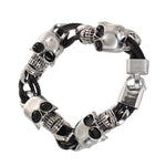 Men Stainless Steel Leather Bracelets