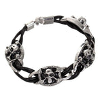 Men Stainless Steel Leather Bracelets