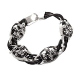 Men Stainless Steel Leather Bracelets