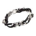 Men Stainless Steel Leather Bracelets