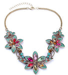 RAVIMOUR Fashion Vintage Statement Women Necklace New Crystal Bauhinia Flower Necklaces & Pendants Maxi Choker Collares Jewelry