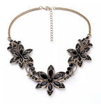 RAVIMOUR Fashion Vintage Statement Women Necklace New Crystal Bauhinia Flower Necklaces & Pendants Maxi Choker Collares Jewelry