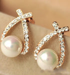 Rhinestone Crystal Silver Stud Earrings