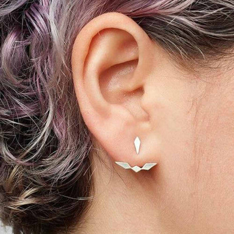 Asymmetric Rhombus Stud Earrings