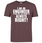 Men cotton t shirt 2018  I Am An Engineer