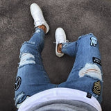 2 Style Men Ripped Skinny Biker Jeans