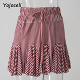 Cute striped skirt women