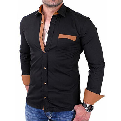 Casual Slim Solid Long Men Shirt