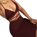 Liooil Halter Bodycon Bandage