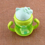 250ml Cute Kitty Baby Feeding Cup with Straw Children Learn Feeding Drinking Bottle with Handle Kids Training Cup BE-005