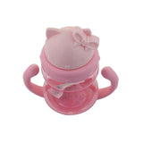 250ml Cute Kitty Baby Feeding Cup with Straw Children Learn Feeding Drinking Bottle with Handle Kids Training Cup BE-005
