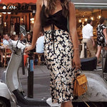 Chic floral print women skirt