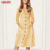 Tangada striped midi dress for women