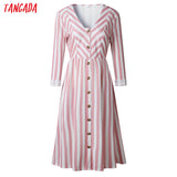 Tangada striped midi dress for women