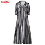 Tangada women maxi dress striped