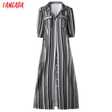 Tangada women maxi dress striped