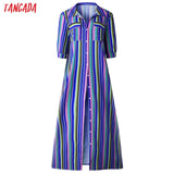 Tangada women maxi dress striped