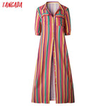 Tangada women maxi dress striped