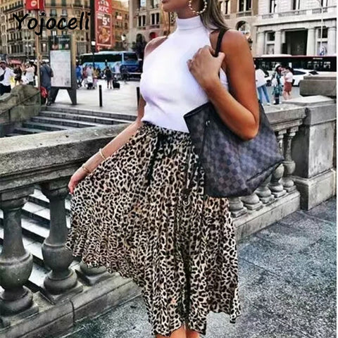 Autumn winter leopard skirt