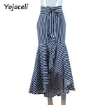 Streetwear big pendulum striped skirt