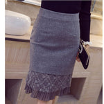 Spring Woolen Women Lace Skirts