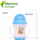 180ml Happy Bear Baby Feeding Straw Bottles